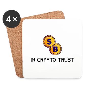 Bitcoin Trading Crypto Aktien - Untersetzer (4er-Set) - Weiß - Vorne