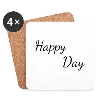 Happy Day - Dessous de verre (lot de 4) - blanc - Devant