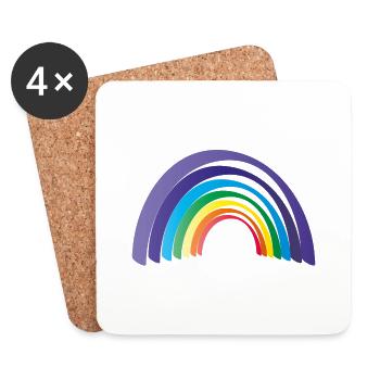 Regenbogen - Untersetzer (4er-Set) - Weiß - Vorne