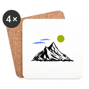 Berge - Untersetzer (4er-Set) - Weiß - Vorne