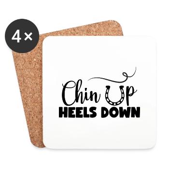 Chin Up Heels Down - Coasters (set of 4) - white - Front
