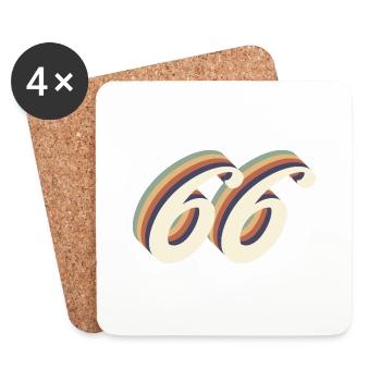 66th anniversary vintage - Coasters (set of 4) - white - Front