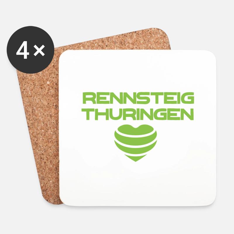 Rennsteig Thüringen - Untersetzer (4er-Set) - Weiß