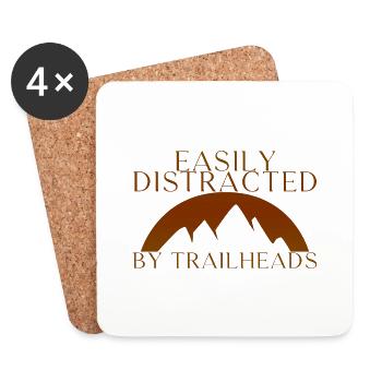 Facilement distrait par les points de départ des sentiers 2 - Dessous de verre (lot de 4) - blanc - Devant
