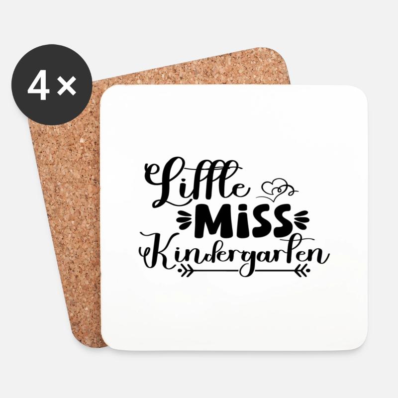 Little Miss Kindergarten - Untersetzer (4er-Set) - Weiß