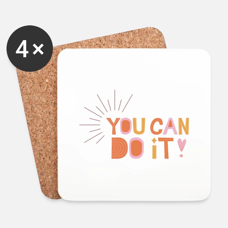 You Can Do It! - Untersetzer (4er-Set) - Weiß