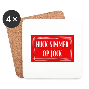 Hück simmer op Jöck - Köln Kölsch Kölle Rheinland - Untersetzer (4er-Set) - Weiß - Vorne