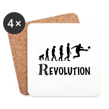 Fußball-Sportspieler-Revolution - Untersetzer (4er-Set) - Weiß - Vorne