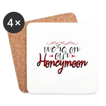 We're On Our Honeymoon 4 - Coasters (set of 4) - white - Front