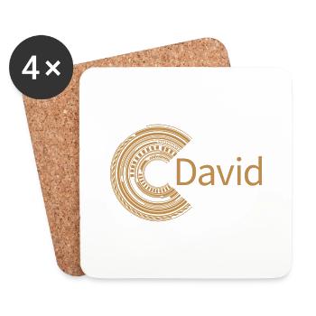 Für David - Untersetzer (4er-Set) - Weiß - Vorne