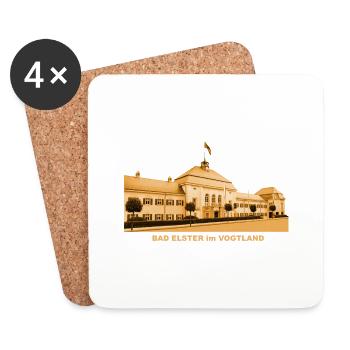 Bad Elster Vogtland Saxony State Spa - Coasters (set of 4) - white - Front