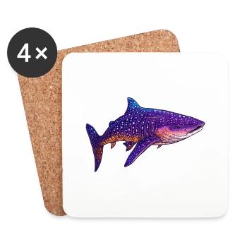 Un géant parmi les poissons : le requin-baleine - Dessous de verre (lot de 4) - blanc - Devant