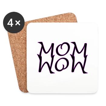 Super MoM - WoW SVG Graphics pour la fête des mères - Dessous de verre (lot de 4) - blanc - Devant
