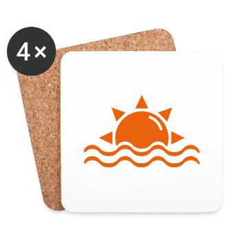Sommer Sonne - Untersetzer (4er-Set) - Weiß - Vorne