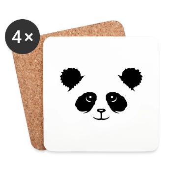 Panda Bear Face Mignon Tête Mignon Sourire Mignon Nice - Dessous de verre (lot de 4) - blanc - Devant