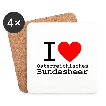 i love mein Österreichisches Bundesheer - Untersetzer (4er-Set) - Weiß - Vorne
