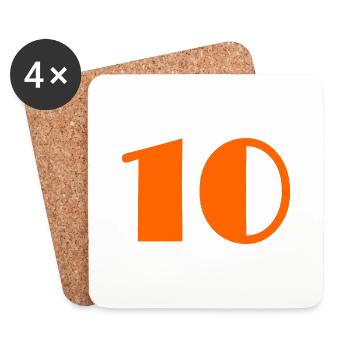 10. 10 JAHRE. 10-JÄHRIGES JUBILÄUM. GEBURTSTAG 10 JAHRE. - Untersetzer (4er-Set) - Weiß - Vorne