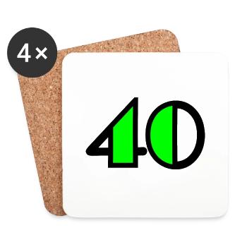 40. ANNIVERSAIRE. HAPPY BIRTHDAY - Dessous de verre (lot de 4) - blanc - Devant