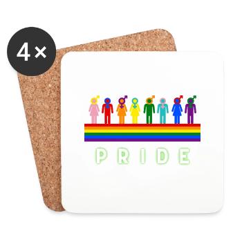 Pride Rainbow People LGBT Community Love yourself - Coasters (set of 4) - white - Front