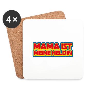 Mom Is My Hero Mother's Day Gift Mommy - Coasters (set of 4) - white - Front