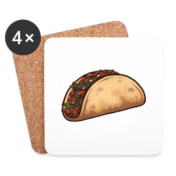 Cartoon Taco - Untersetzer (4er-Set) - Weiß - Vorne