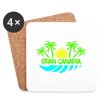 Grande Canarie - Dessous de verre (lot de 4) - blanc - Devant