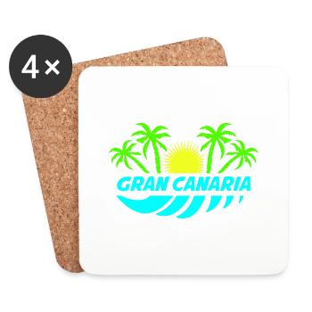 Grande Canarie - Dessous de verre (lot de 4) - blanc - Devant