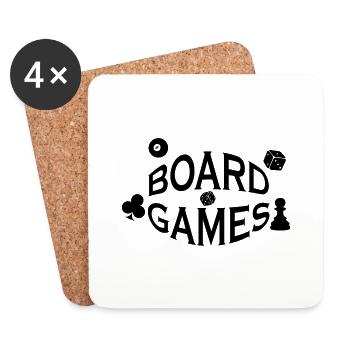 boardgame chess backgammon game night - Untersetzer (4er-Set) - Weiß - Vorne