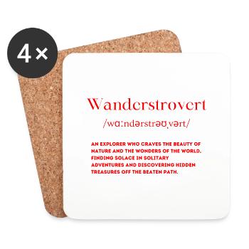 Wanderstrovert Définition randonnée introvertie - Dessous de verre (lot de 4) - blanc - Devant