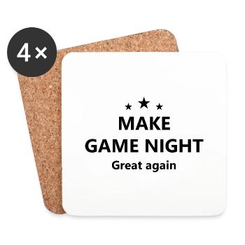 boardgame chess backgammon game night - Untersetzer (4er-Set) - Weiß - Vorne