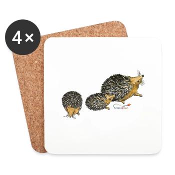 Igel - Untersetzer (4er-Set) - Weiß - Vorne