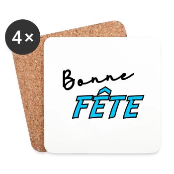 PAPA. FÊTE DES PÈRES. BONNE FÊTE PAPA. BONNE FÊTE - Dessous de verre (lot de 4) - blanc - Devant
