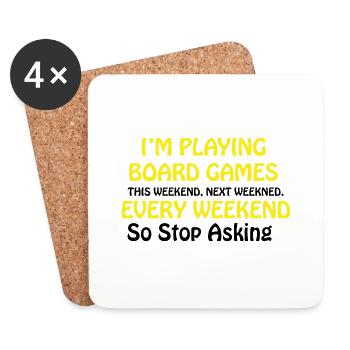 Boardgame Chess Backgammon Game Night - Coasters (set of 4) - white - Front