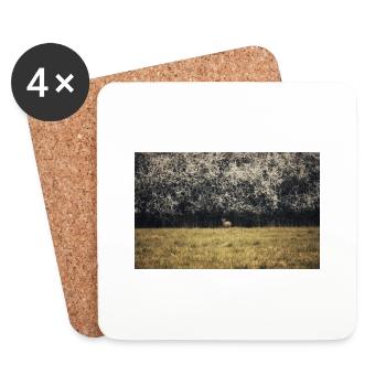 Jeunes cerfs - Dessous de verre (lot de 4) - blanc - Devant