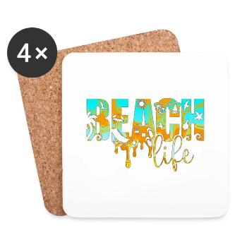 Été surf croatie plage paradis hrvatska party - Dessous de verre (lot de 4) - blanc - Devant