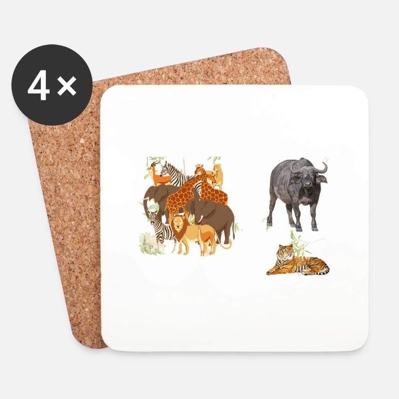 Giraffe - Untersetzer (4er-Set) - Weiß