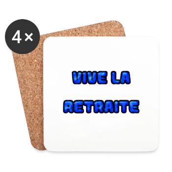 RETRAITE. RETRAITE. RETRAITEE. SENIOR. MAMIE. PAPY - Dessous de verre (lot de 4) - blanc - Devant