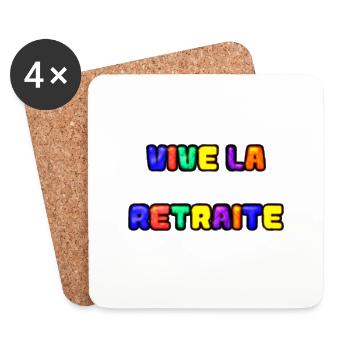 RETRAITE. RETRAITE. RETRAITEE. SENIOR. MAMIE. PAPY - Dessous de verre (lot de 4) - blanc - Devant
