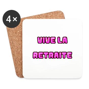 RETRAITE. RETRAITE. RETRAITEE. RETRAITE - Dessous de verre (lot de 4) - blanc - Devant
