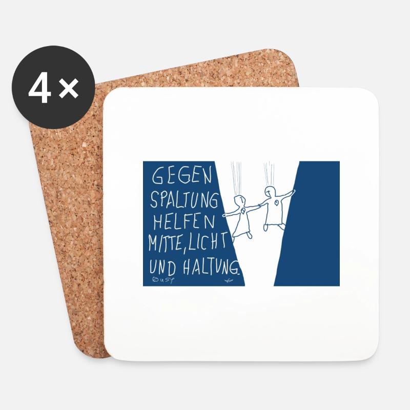Gegen Spaltung helfen Mitte , Licht und Haltung. - Untersetzer (4er-Set) - Weiß