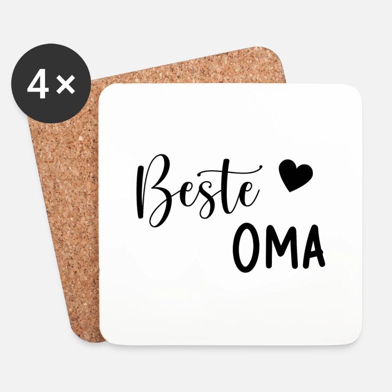 Beste Oma Geschenkidee - Untersetzer (4er-Set) - Weiß