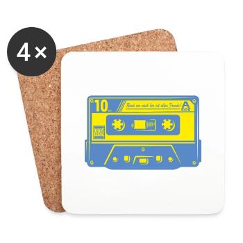 Rund um mich her ist alles Freude! On tape. - Untersetzer (4er-Set) - Weiß - Vorne