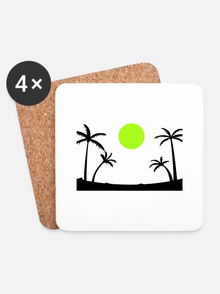 beach - Untersetzer (4er-Set) - Weiß