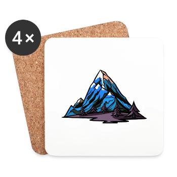 Mountains Landscape Symbol - Coasters (set of 4) - white - Front