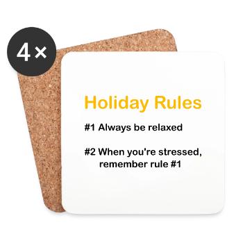 Holiday Rules - Coasters (set of 4) - white - Front