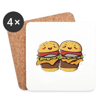 Hamburger Buddies - Untersetzer (4er-Set) - Weiß - Vorne