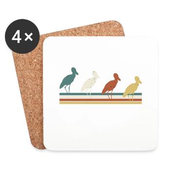 Shoebill Bird Ornithologist Forest I Gift - Coasters (set of 4) - white - Front