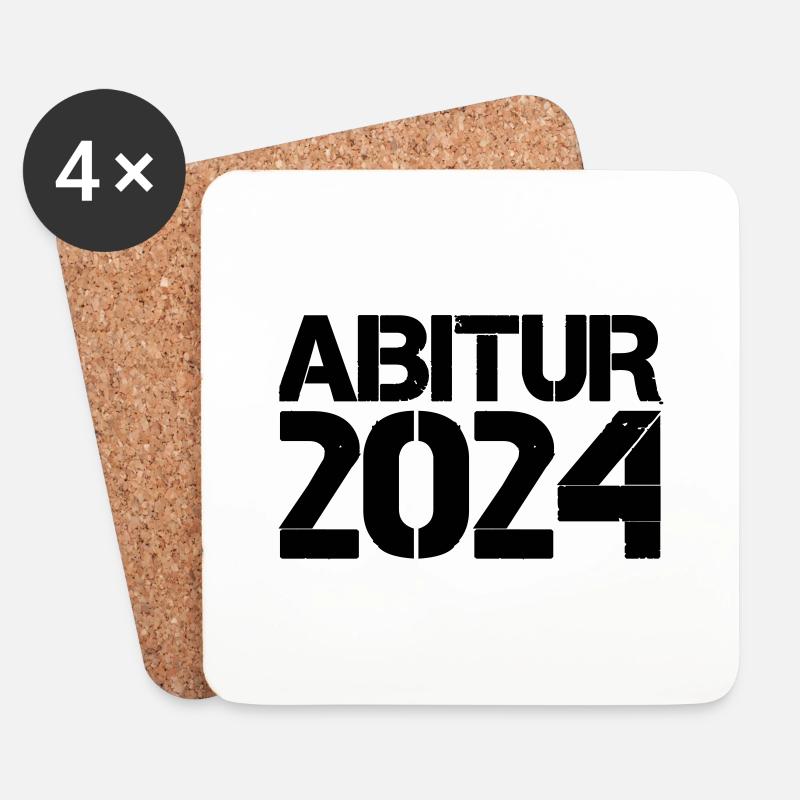 abitur 2024 - Untersetzer (4er-Set) - Weiß