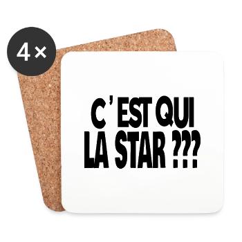 c'est qui la star - Dessous de verre (lot de 4) - blanc - Devant