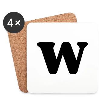 letter w - Coasters (set of 4) - white - Front